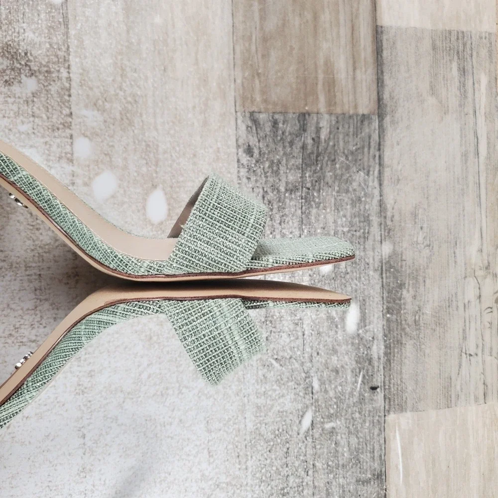 Sam Edelman DanieIIa Womens Heel Sandals Sz 8 M Soft Jade Ankle Strap Block Heel